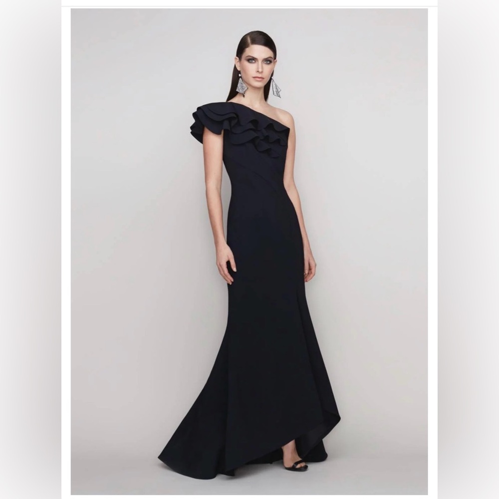 BRAND NEW!!! Never worn, Elegant Black Frascara One-Shoulder Evening Gown